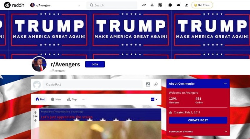 Хакер испортил десятки страниц форума Reddit изображениями в поддержку Трампа